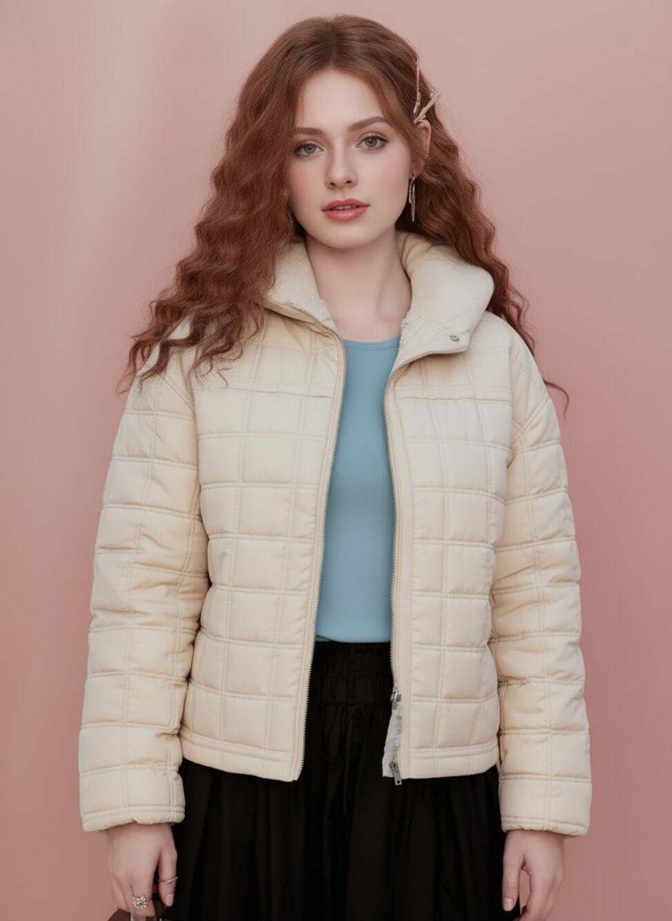 NWT Bass Outdoor Puffer Jacket Women's Kelp Quilted Oversized Spring Kelp S